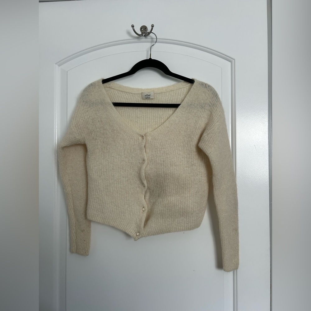 Aritzia Wilfred Mohair Alpaca Blend Cozy Cream Women's Sweater size small